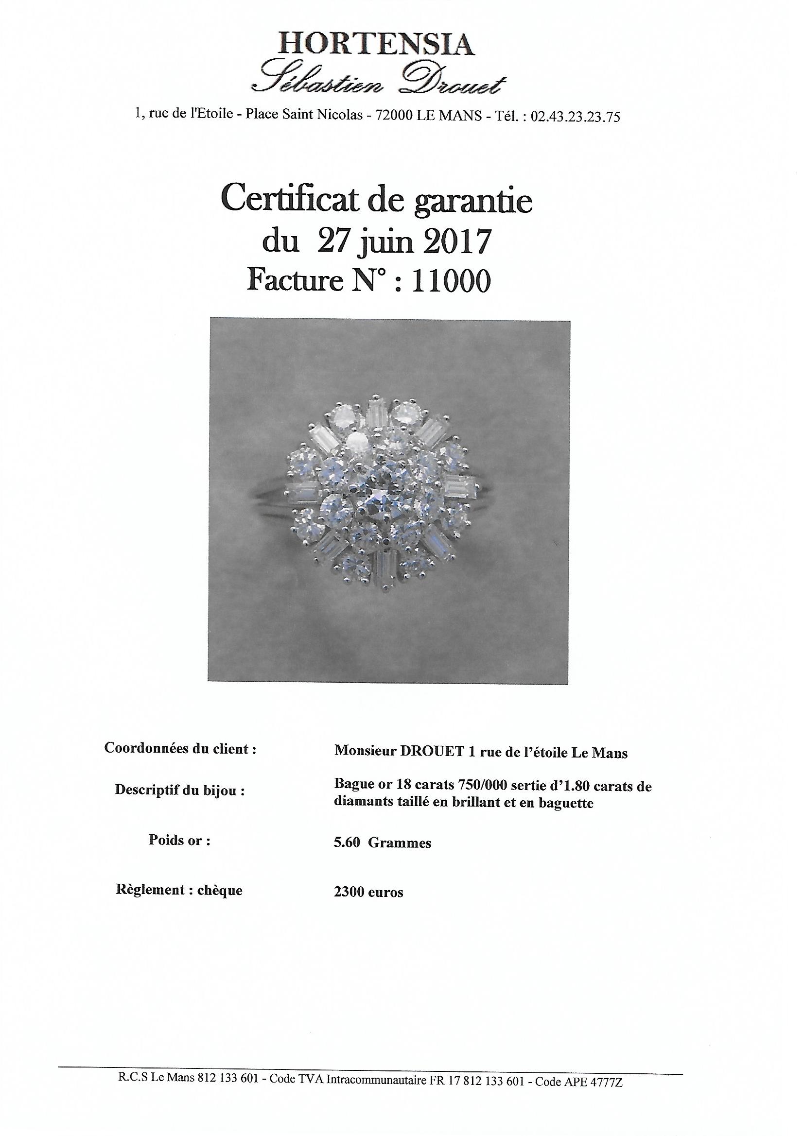 Certificat de garantie